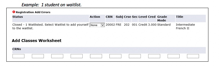 Number on waitlist screen 