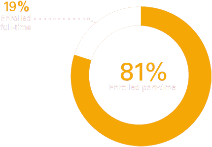 19% Full-Time vs 81% Part-Time Enrollment