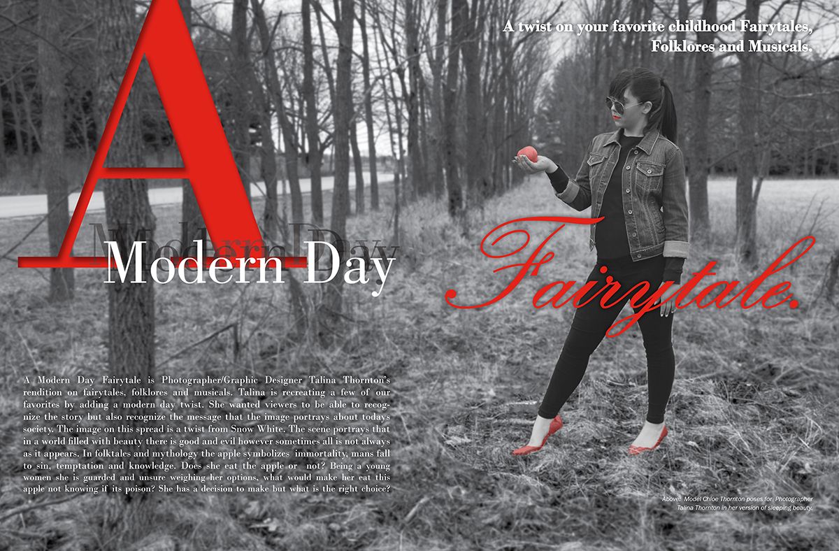 Talina Thornton, “A modern day fairytale”, 2018, InDesign and Photoshop, 10 1/2 x 16 in., TBD