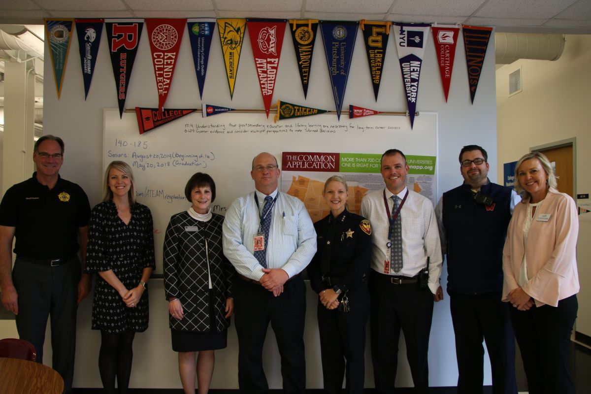 Dr. Sobek and Aurora community leaders serve as “Principal for a Day” at West Aurora School District.
