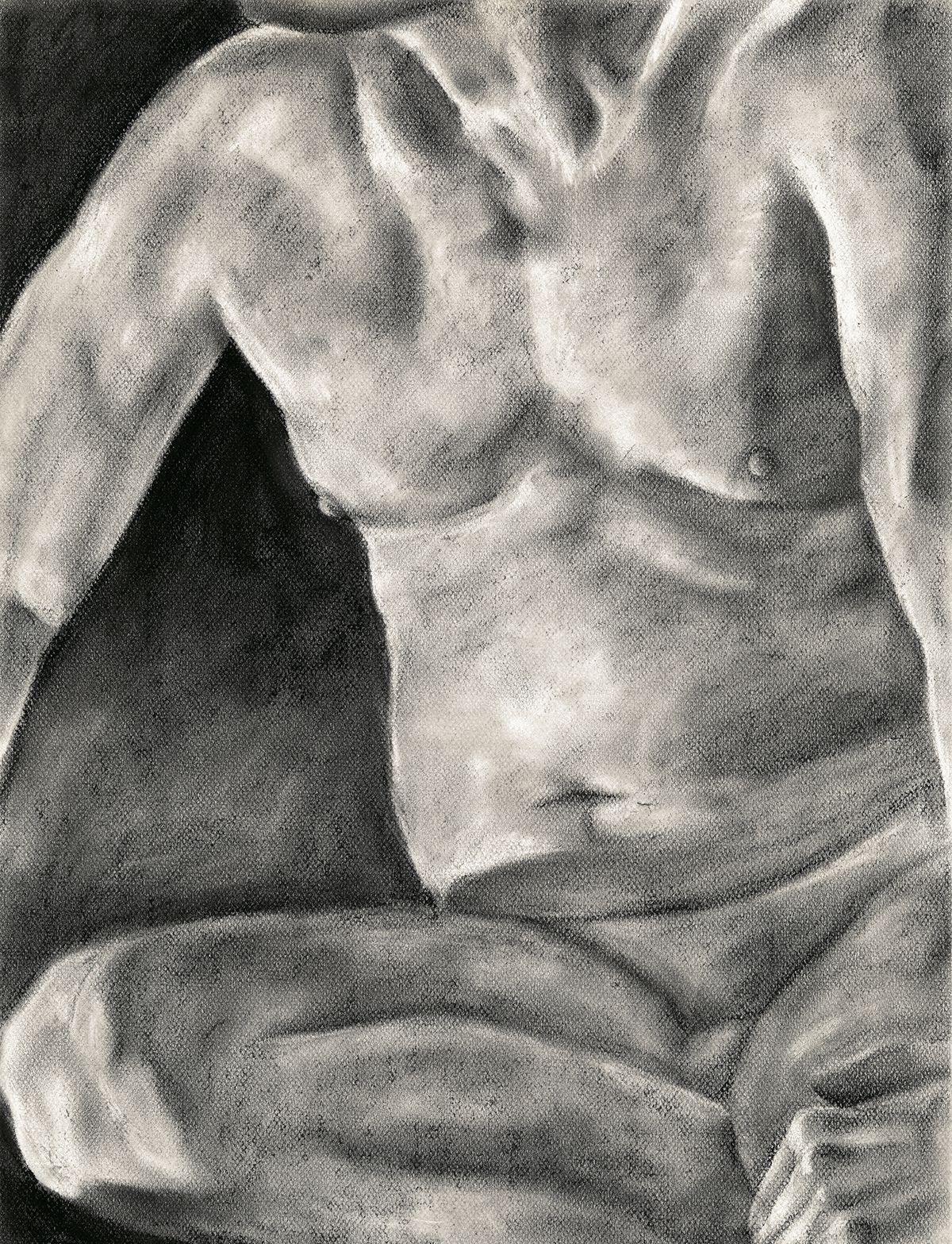 2019, Charcoal on paper, 25 ½ x 19 ½ in.