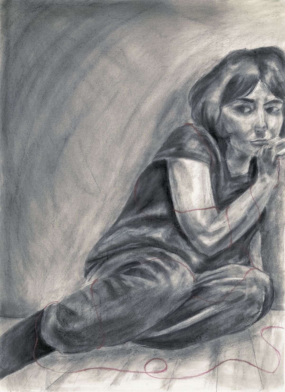2019, Charcoal on paper, 24 x 18 in.