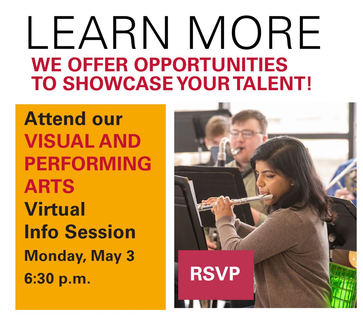 Learn more at our info session for Art and Music