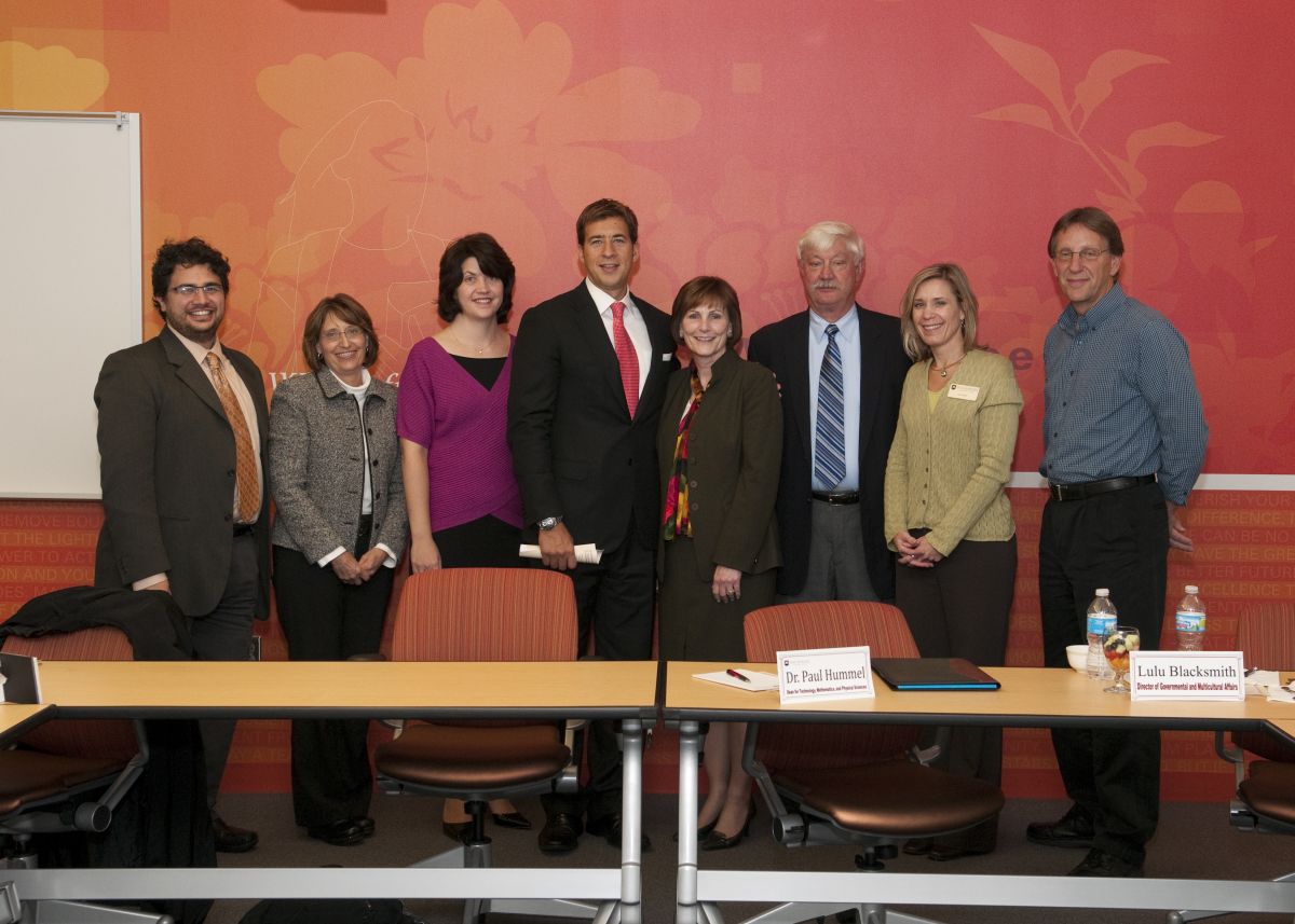 Dr. Sobek and faculty with former Illinois Treasurer Alexi Giannoulias in 2011.