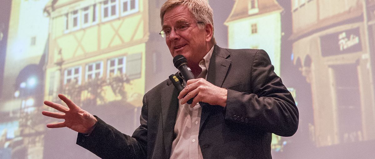 Rick Steves closeup talking L