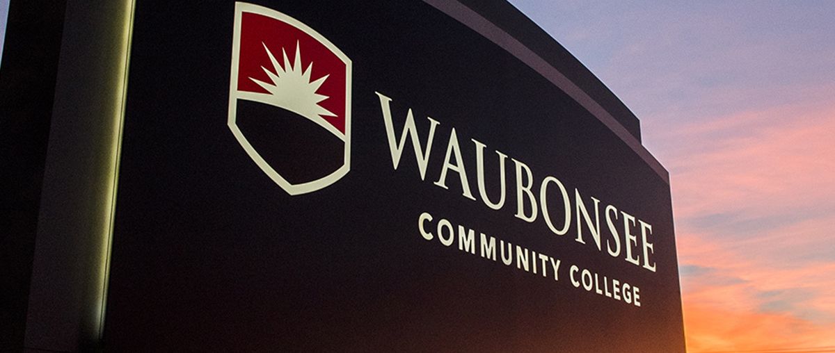 Waubonsee Sign Sugar Grove Sunset S
