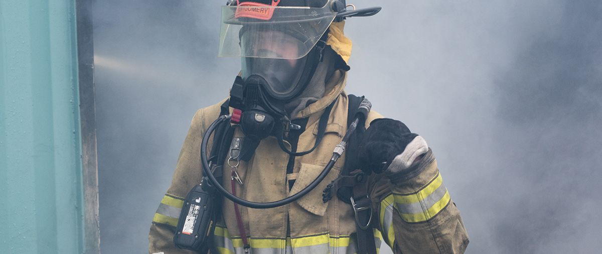 Fire Science Student full gear