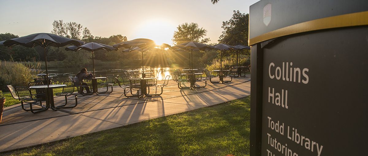 Patio outside Collins Hall & Todd Library