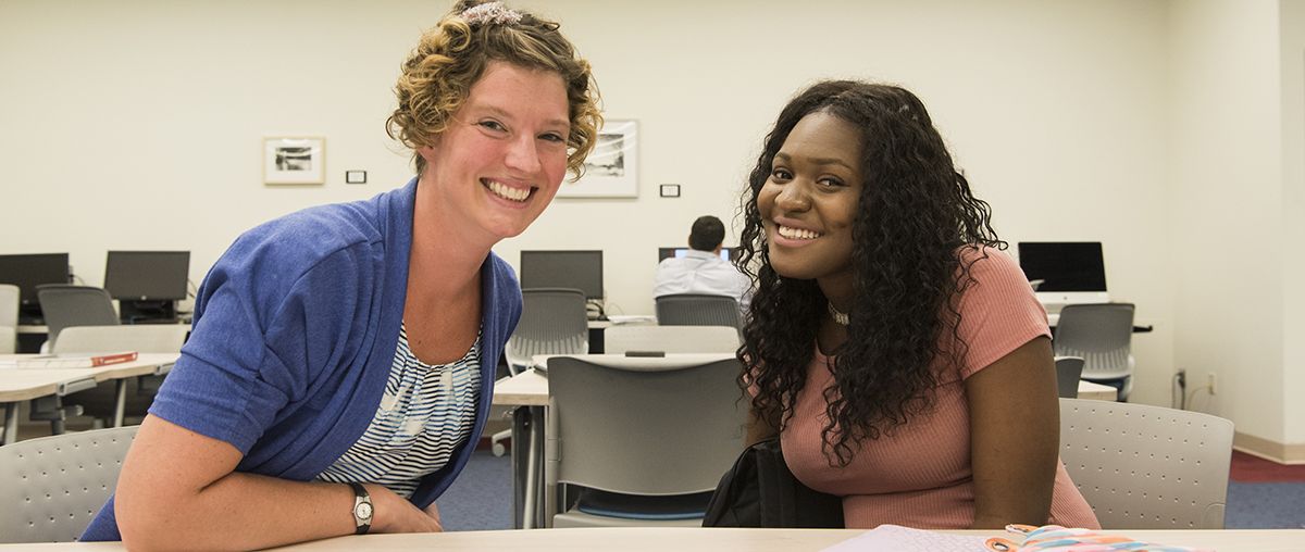 student in Tutoring Center