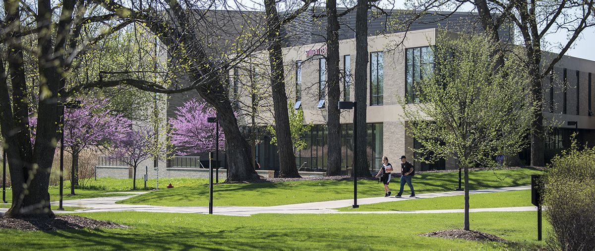 Student Center Students Walking Sugar Grove