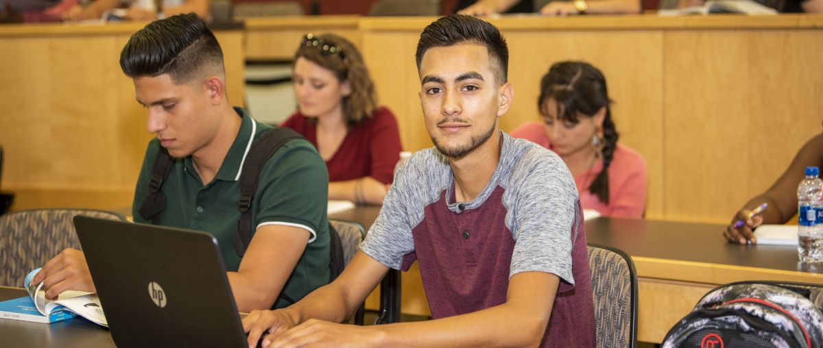 Waubonsee Community College Student with computer