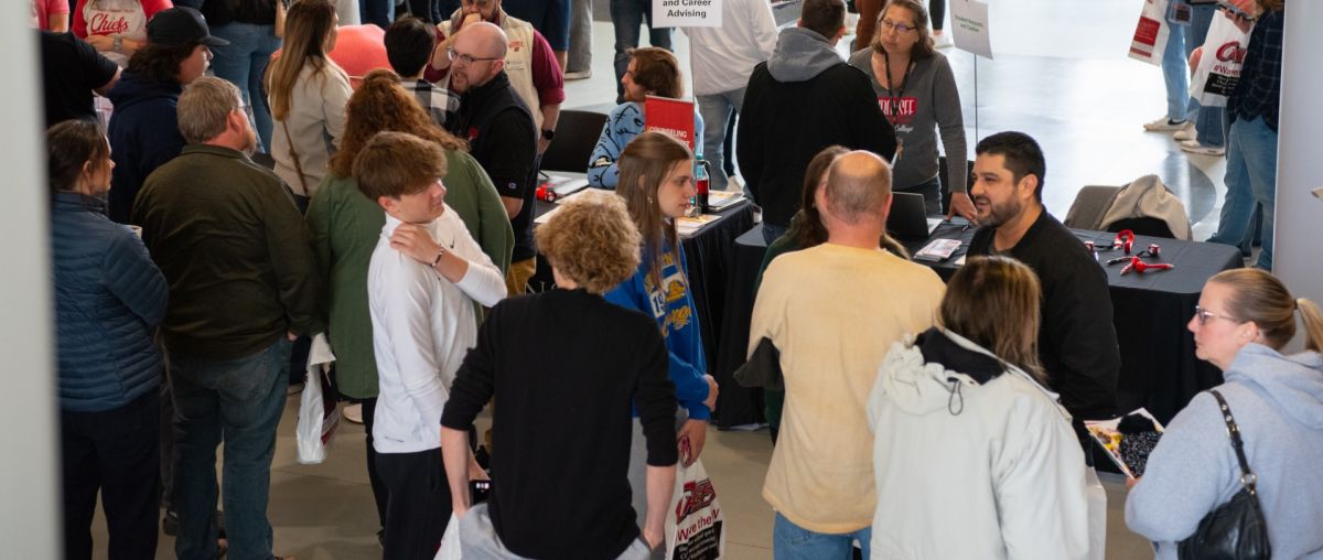 Crowd of people at Open house Sugar Grove Students Center