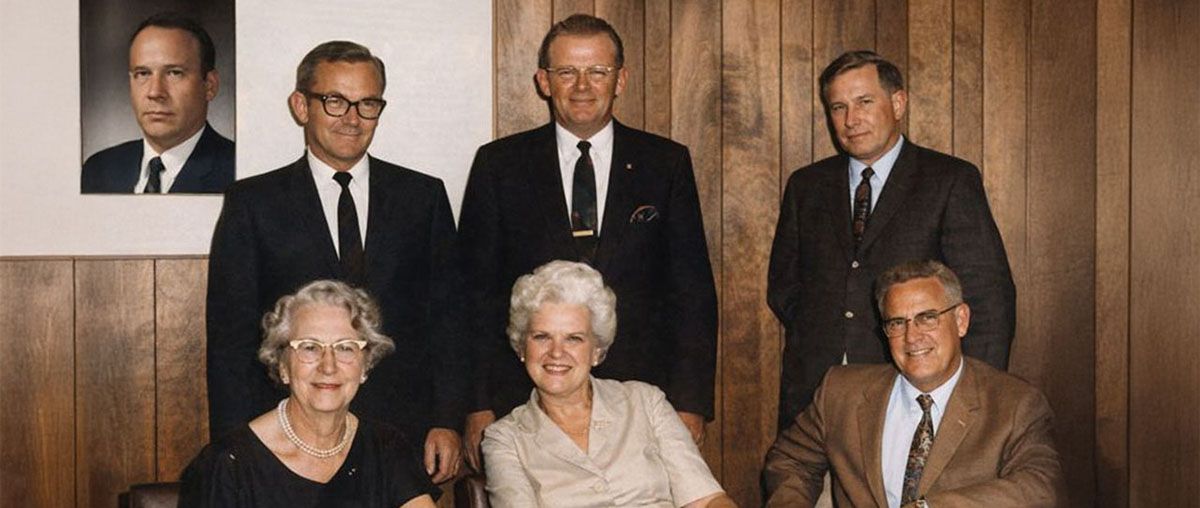 Group shot of members of the first Waubonsee board meeting