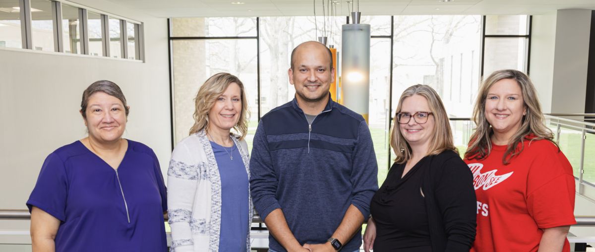 Access Center employees from left to right: Erin Wilhelm, Lisa Cicci, Seth Roy, Emily Hinton, Dawn Harvey