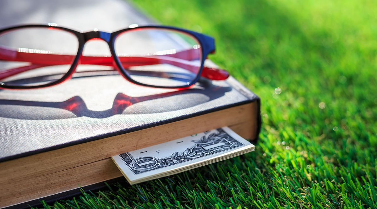 Book Money Glasses
