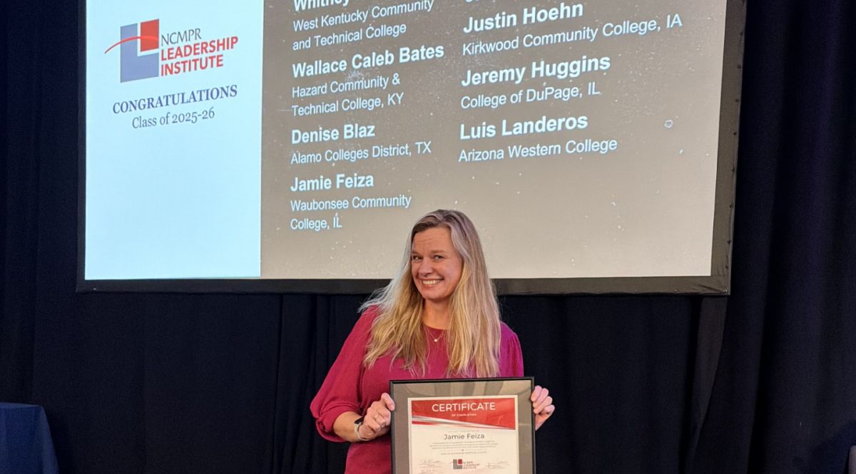 Jamie Feiza, Marketing and Communications Coordinator, graduated from NCPMR’s premier Leadership Institute during council's national conference held on March 18–20, 2026, in Washington, D.C. posing with award