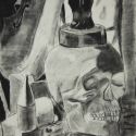 Tommy Costello, “Skull Still-Life” - 2016, Charcoal on Strathmore, 24 x 18 in.