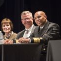 Photo of Dr. Sobek, Rep. Hultren and Surgeon General Adams