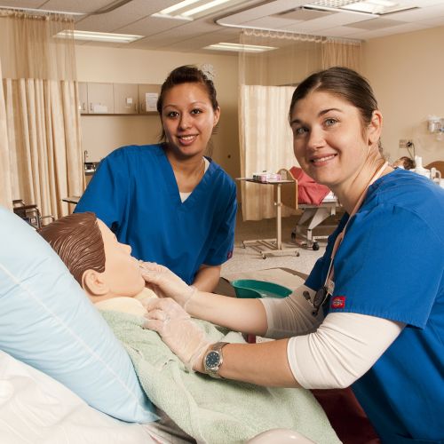 CNA students working in the lab