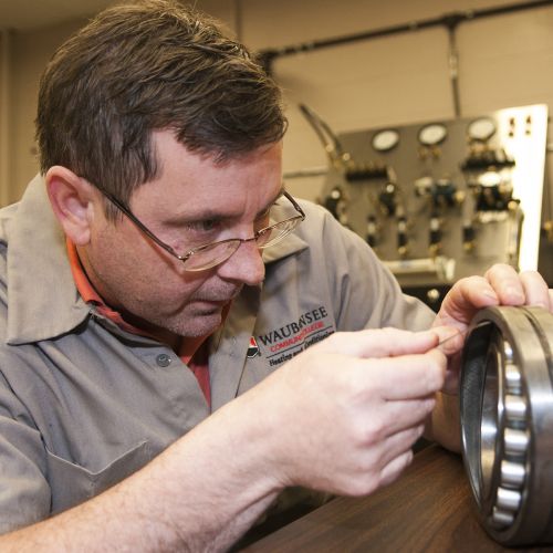 Student working in HVAC