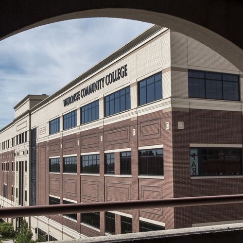  Aurora Downtown campus view from bridge