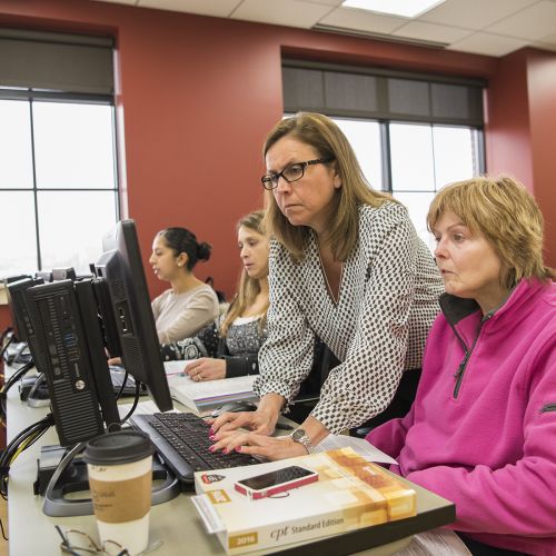 Health Information Technology faculty and student