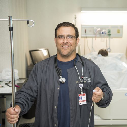 Nursing student working at Aurora Fox Valley Campus