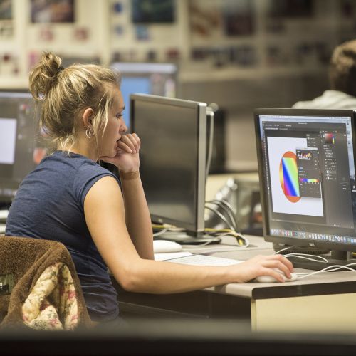Student in computer lab S