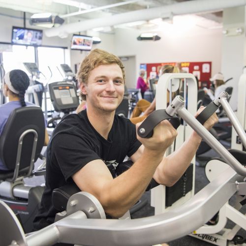 Students working out in the Fitness Center