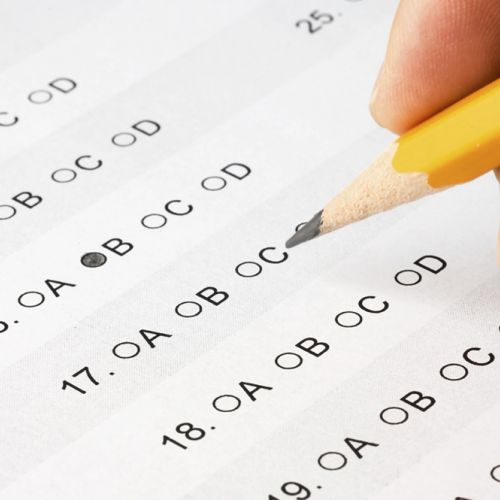 student talking test