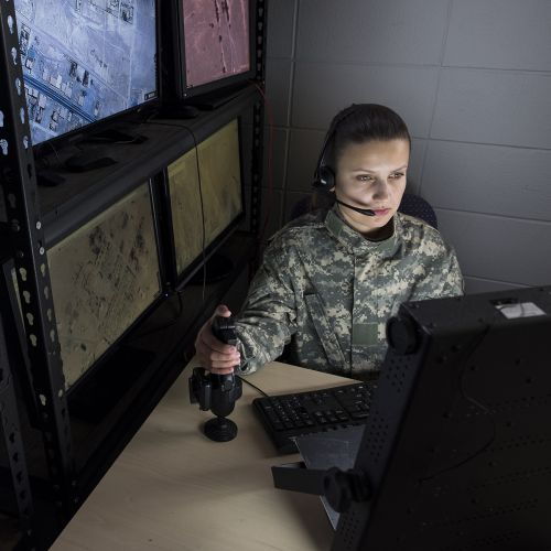 Female military drone operator