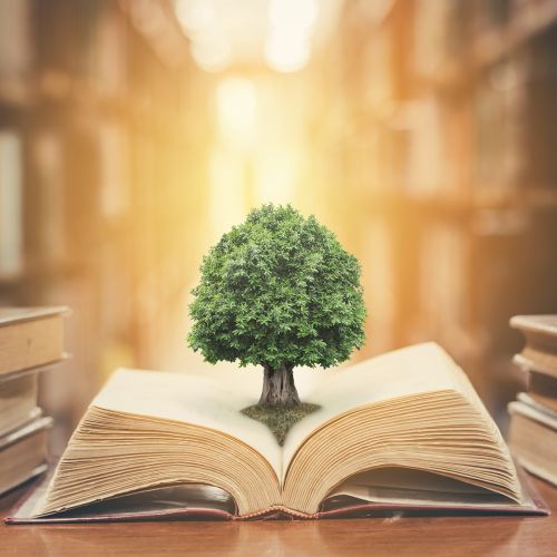 Open Book Growing Tree