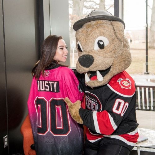 Rusty with student