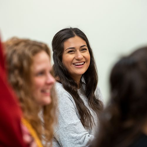 Human services student in classroom