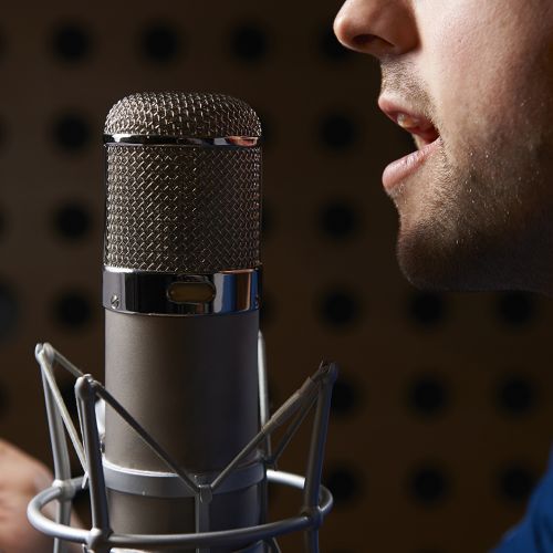 man using microphone