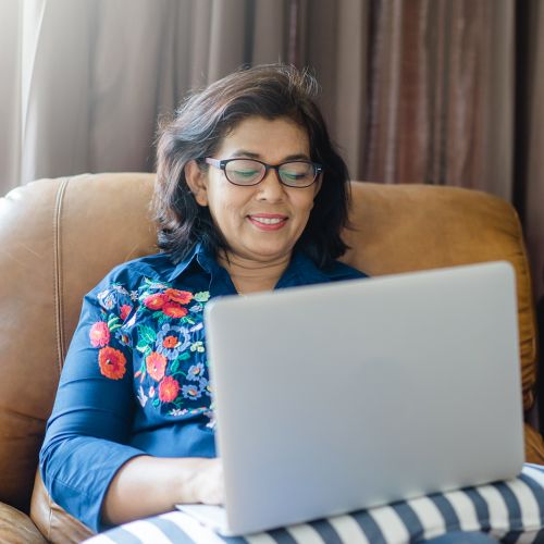 Woman working on computer