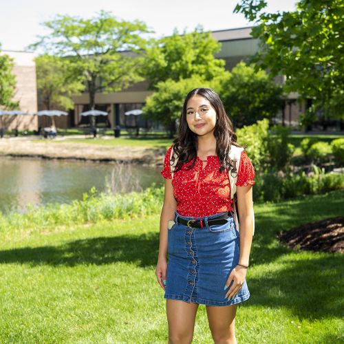 Latinx Student on Sugar Grove Campus 