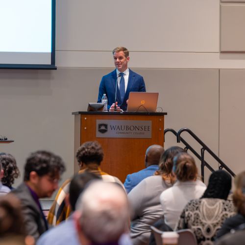 Dr. Knetl speaking at Faculty Development Days