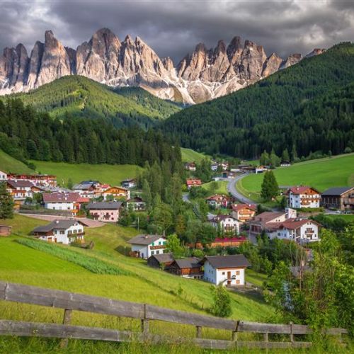 Mountain-side village in northern Italy