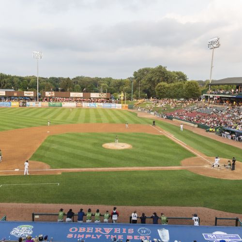 Cougars game Waubonsee night baseball field