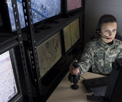 Female military drone operator