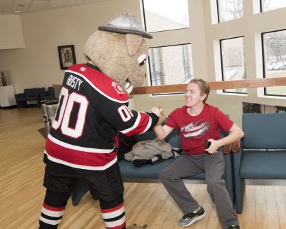 Rusty with student