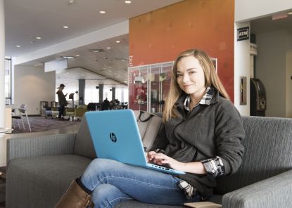 Female student with laptop