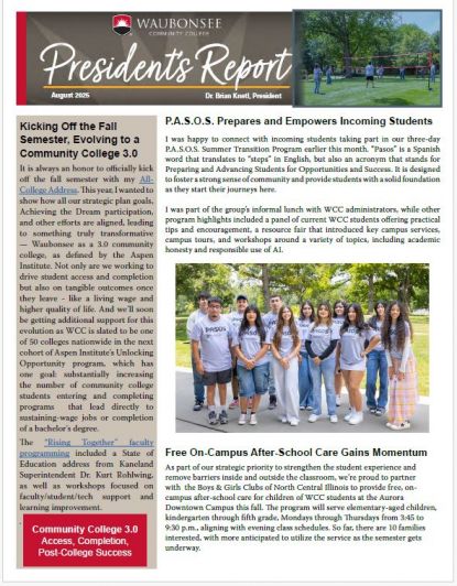 August President Report Cover