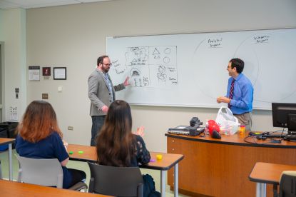 Steve Zusman and Aaron Lawler teaching a Learning Communities modality class