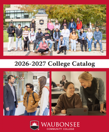Screen shot of 2026 - 2027 College Catalog Cover Waubonsee Community College www.waubonsee.edu