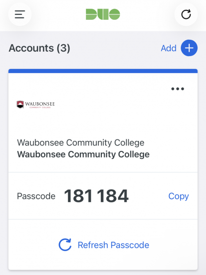 MFA Duo Mobile Screenshot - Passcode