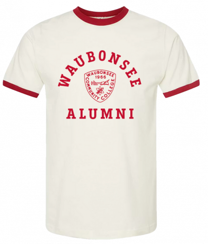 Alumni T-shirt with Waubonsee Alumni written on it