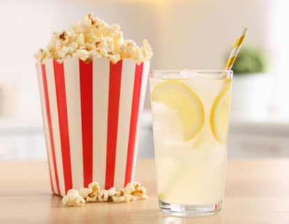 Popcorn and lemonade