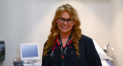 Lisa Giese, Assistant Professor of Medical Assistant and Phlebotomy, in a medical office